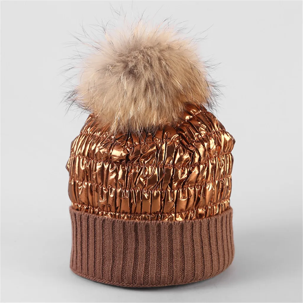 Зимняя вязаная шапка лисы мяч воротник комплект зимние шапки для женщин толстые теплые твердые шапка с наушниками gorros Mujer invierno# es