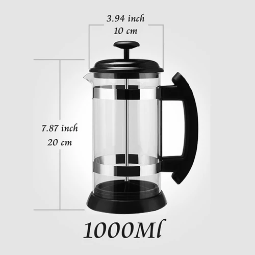 고붕규산염 유리 하우스 커피 메이커, 프렌치 프레스, 밀크 폼 거품기, 바리스타 티 메이커, 1000ml, 600ml 3