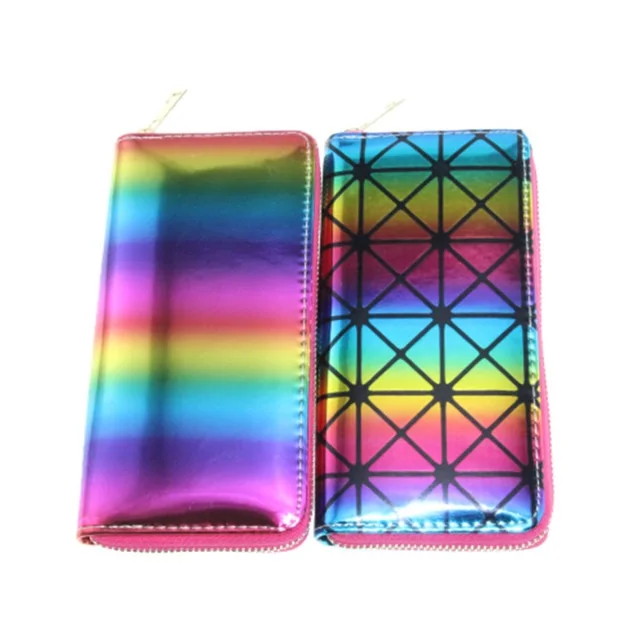 Xgravity European Laser Rainbow Colorful Wallet New Graffiti Ladies Long Purse Fashion Women Leisure PU Card Bags H018