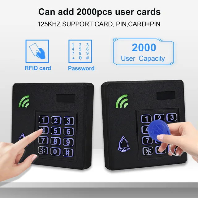 OBO Door Access Control System Kit Set IP68 Waterproof RFID Keypad Reader With Electronic Magnetic Strike Locks for Home /Office 4