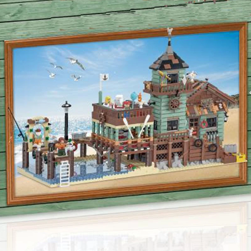 

2109pcs 16050 Series 21310 Lepining City Creator Street View Old Fishing Store Fisherman's wharf Set Building Block Bricks Kid