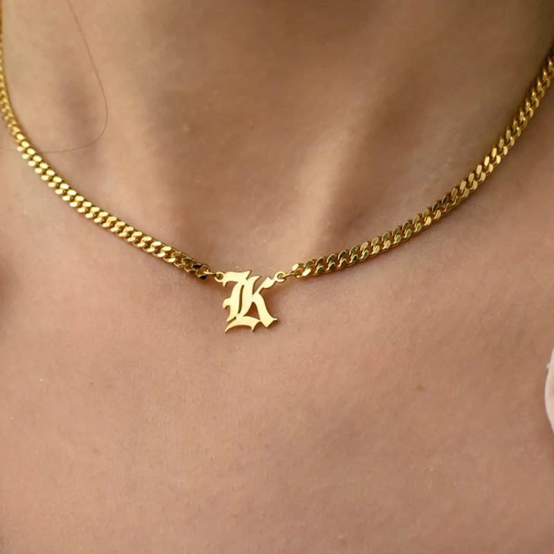 Custom Initial Letter Necklace 