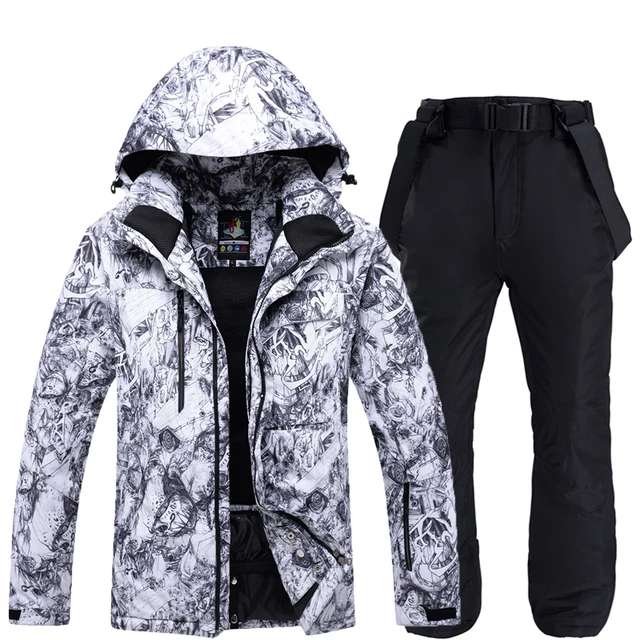 30 Warm Men's Snow Suit Wear Snowboarding sets Winter Outdoor Sports Waterproof Thicken winter Costume ski jackets + Snow pants