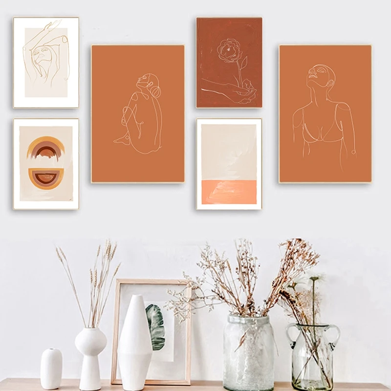Abstract-Burnt-Orange-Wall-Art-Canvas-Painting-Terracotta-Rainbow-Minimalist-One-Line-Drawing-Poster (9)