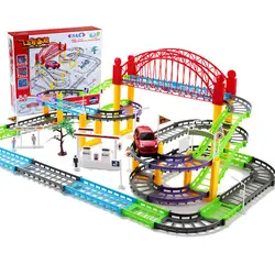 Детский Электрический многофункциональный вагон игрушечный поезд набор многослойная сборная развивающая игрушка