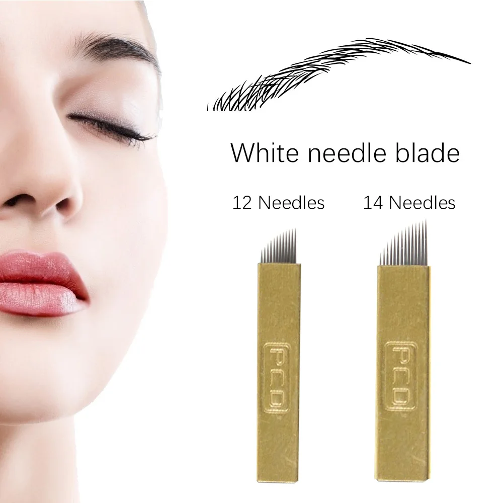 

Bevel Blades 12/14 Pins Eyebrow needle Professional Women Stainless Steel Safe and durable