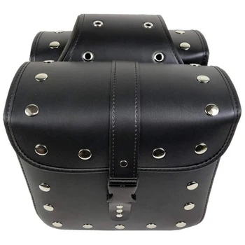 

Motorcycle Saddle Bags, 2 Pack Universal PU Leather Saddlebags for Honda Shadow Suzuki Boulevard Sportster