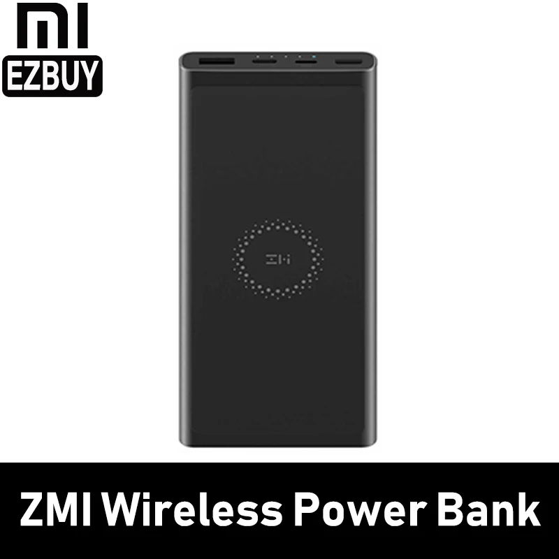 ZMI 10000 мАч беспроводной внешний аккумулятор Двойной USB-C 18 Вт макс WPB100 для зарядки молнии 10 Вт макс Qi Сертифицированный нескользящий коврик