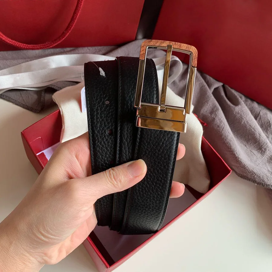 

hot sale new authentic Dipulaisi men's belt leather brand stainless steel metal buckle 3.5cm business casual jeans designer belt