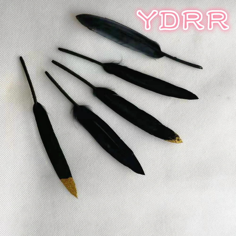 black Хорошее качество DIY гусиные перья модные перья для украшения костюмов - Цвет: black