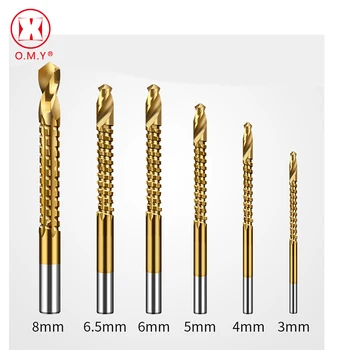 

OMY 6Pcs Power Drill & Saw Set HSS Steel Titanium Coated Woodworking Wood Twist Drill Bit 3mm 4mm 5mm 6mm 6.5mm 8mm
