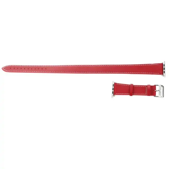 Кожаный ремешок Double Tour для Apple Watch 42 мм 38 мм 40 мм 44 мм ремешок для iWatch серии 5 4 3 2 1 - Цвет ремешка: red