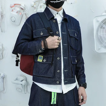 

2019 Spring Autumn Denim Jacket Men's Fashion Retro Solid Color Casual Loose Denim Jacket Man Streetwear Hip Hop Bomber Jacket