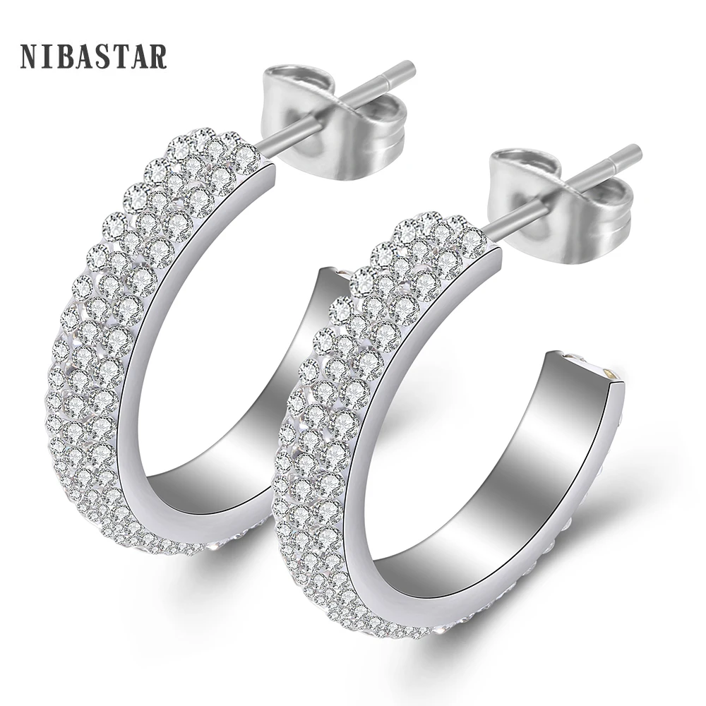 Круглые серьги из нержавеющей стали, круглая серьга круга для женщин Weding