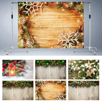 

Nitree Food Photography Background Photo Studio Backdrop Christmas Snowflake Light Spot Wood Board Xmas Party Banner Decoration
