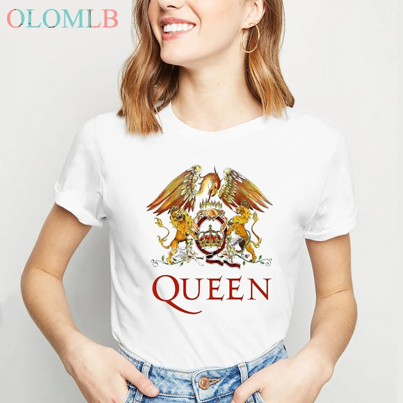 Фредди Меркьюри в queen Группа Футболка Для женщин стиле хип хоп рок футболка Hipster