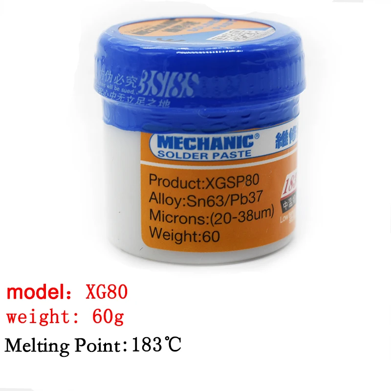 XG30-80 Mechanic Soldering Flux Paste Tin Cream SMD SMT BGA Tools Sn63/Pb37 25-45um Welding Paste Flux for Soldering images - 6