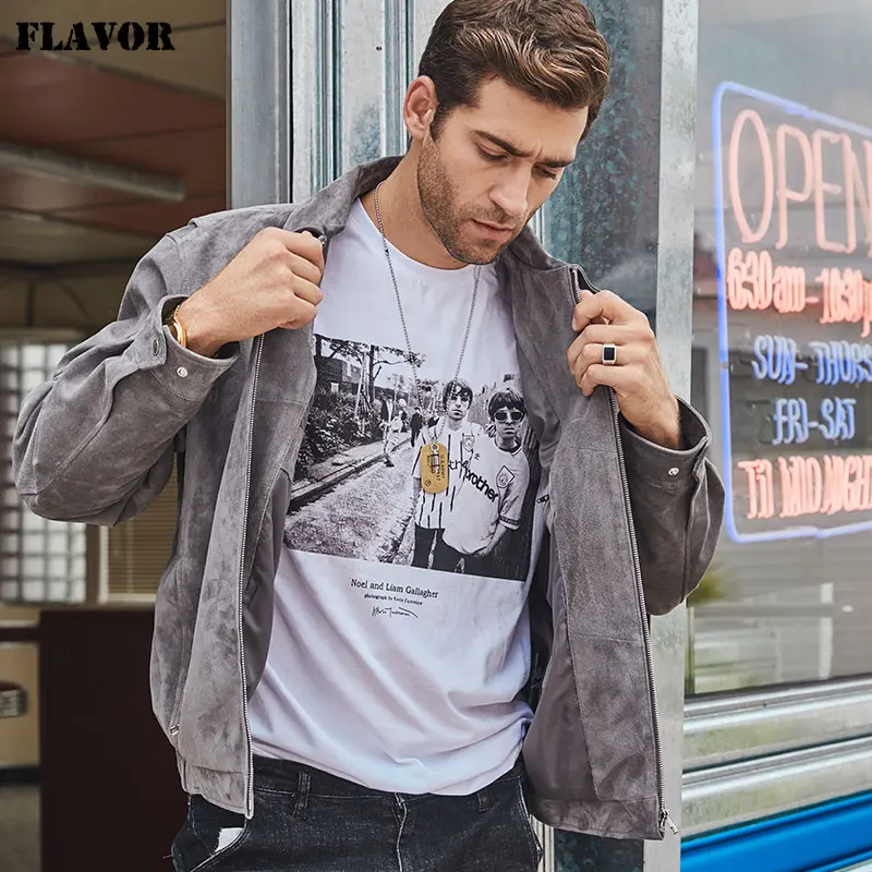 Cappotto Bomber in pelle di cinghiale con giacca in vera pelle da uomo nuovo sapore 6