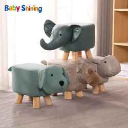 Canapé siège brillant pour bébé, meuble en bois massif avec animaux, chaise mignonne de dessin animé, petit banc en cuir pour enfants 
