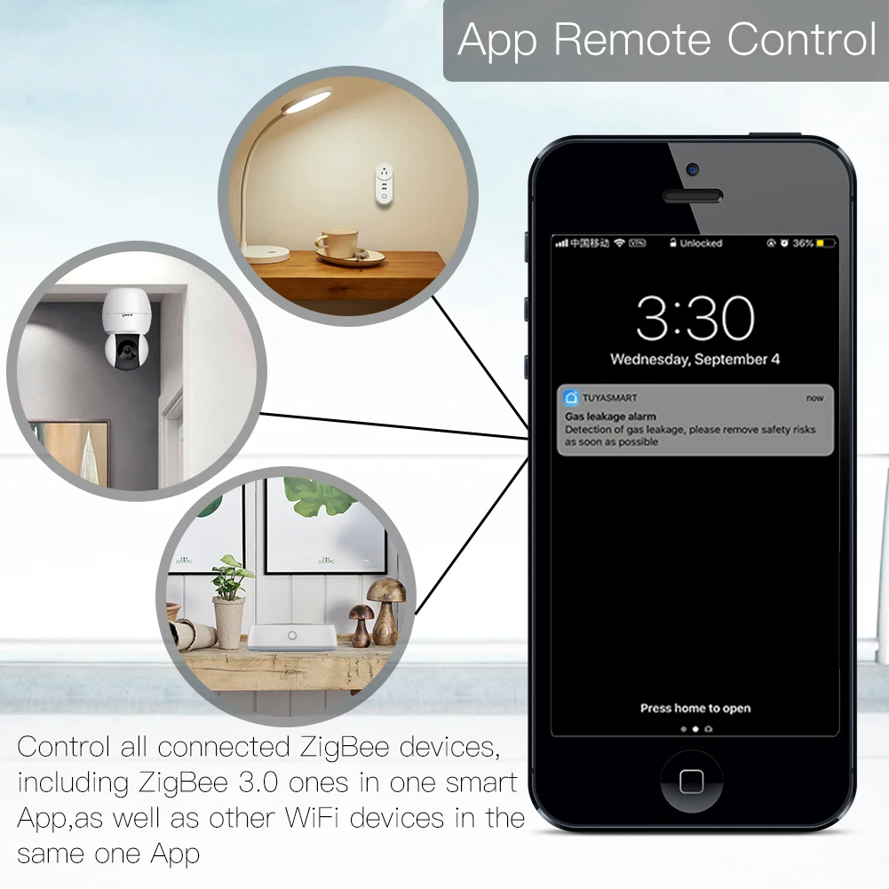 Remoto sem Fio Funciona com Alexa Casa do Google Tuya Zigbee Inteligente Gateway Casa Ponte Vida App Controle Hub Mod. 1410497 - Image 4