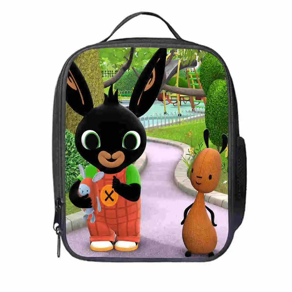 Армейский зеленый Горячая Распродажа 25 см Bing Bunny сумки для обеда с мультяшным принтом Детские уличные портативные ледяные студенческие милые сумки-холодильники для мальчиков и девочек детские сумки для пикника подарки - Цвет: Армейский зеленый
