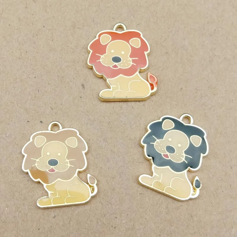 Kawaii Подвески эмалевый сплав 40 шт. Симпатичные капли масла животных Слон Лев Форма DIY ювелирных изделий серьги ожерелье подвески
