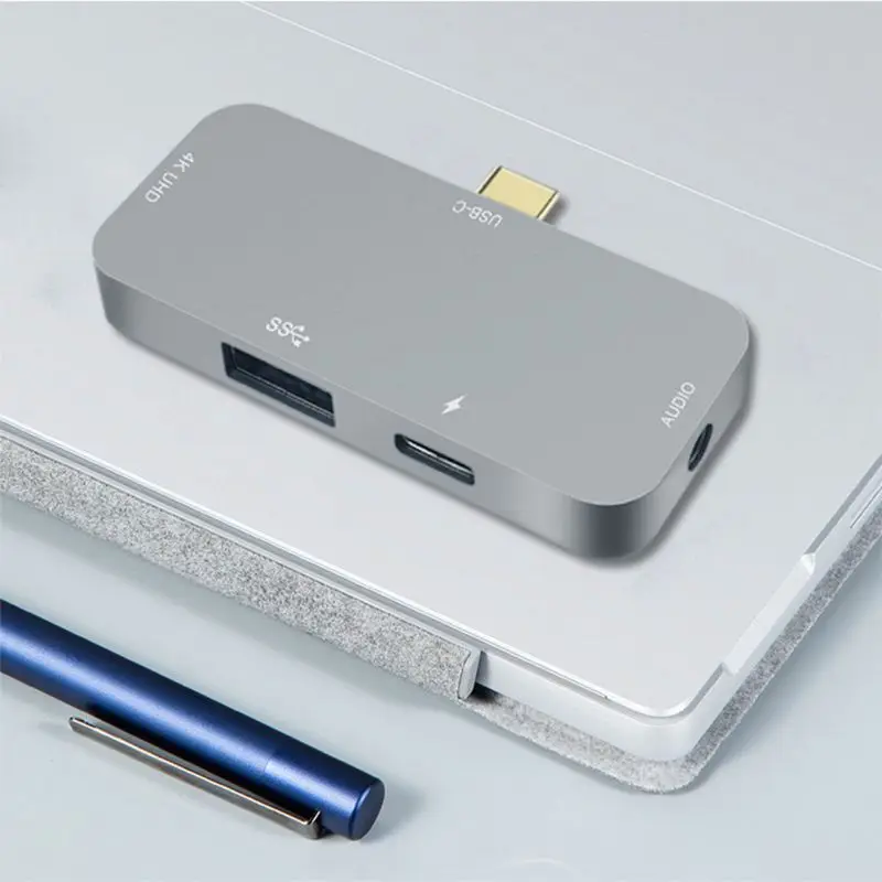 USB концентратор переходник разветвитель с TYPE C PD Зарядка 4K HDMI USB 3,0 3,5 мм наушники