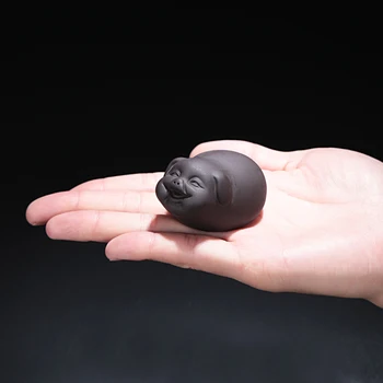 

1 PCS yixing Purple Clay Small Tea pet Lovely Pig Figurine Ornament Boutique Tea Table Accessories Crafts home tea decoration