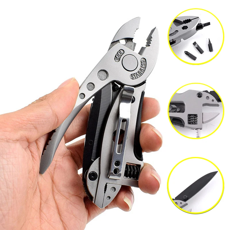 

Миниатюрные плоскогубцы, карманный нож, набор отверток, регулируемый гаечный ключ, гаечный ключ, ручной многофункциональный инструмент для ремонта и выживания