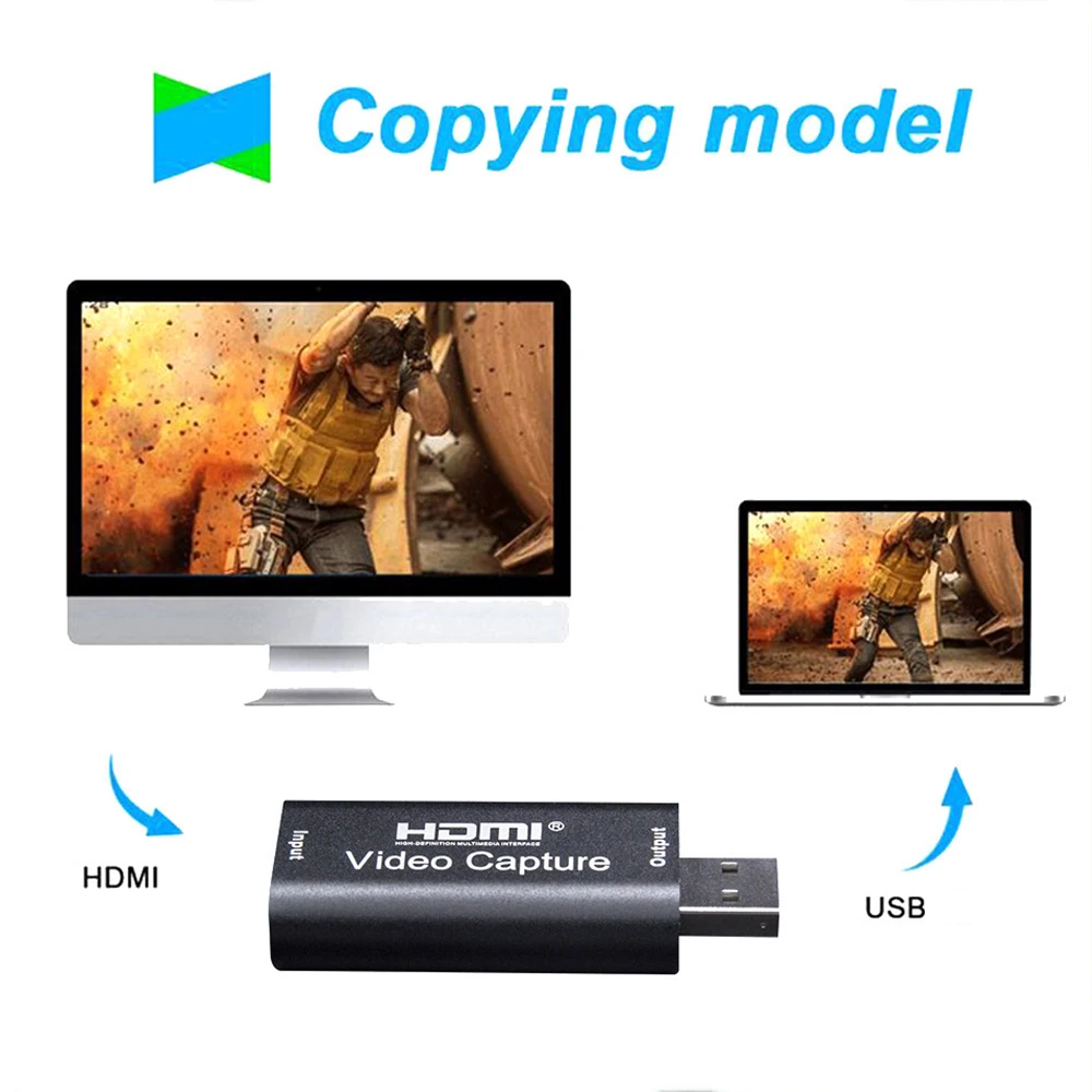 Портативная карта захвата аудио и видеосъемки USB 2 0 HD 1 канал HDMI на 1080P миниатюрная