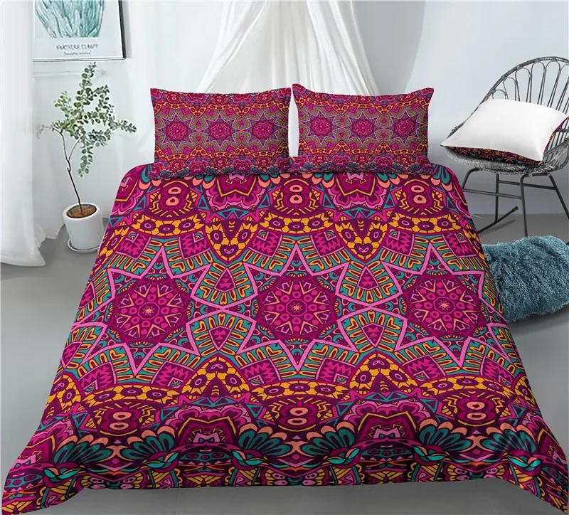 Home Living Luxury 3D Bohemia Print 2/3Pcs Comfortable Duvet Cover PillowCase Bedding Sets EU/US/AU Size