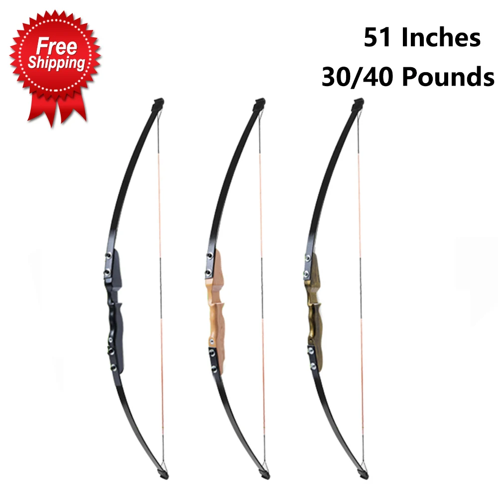 Libras de Fibra de Vidro Arco para Tiro com Arco Polegadas Reta Arco Dividir 30 - 40 Membros Entrada Caça 51 3 Arco e flecha