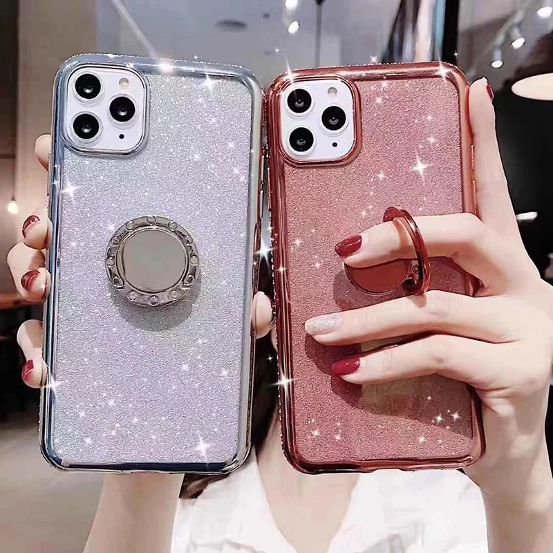 Блестящий Мягкий чехол из ТПУ для iPhone 11 Pro Max XS XR X 8 7 6 S Plus с блестящими бриллиантами