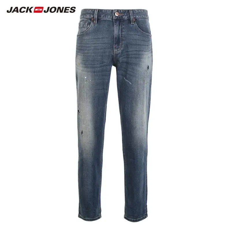 JackJones/осенние мужские модные хлопковые джинсы под замшу, облегающие мужские джинсы 218332516