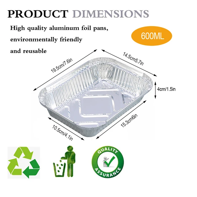 Teenra 10Db Eldobható Bbq Csepegtető Serpenyő Nem Tapadás Alumínium Fólia Doboz Hőálló Ón Tálca Kemping Szerszámok - Image 2