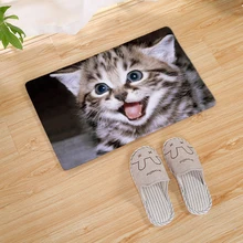 Tapis de porte d'entrée de cuisine, chat mignon, paillasson avant, tapis de maison, salle intérieure, tapis de bain antidérapant, de bienvenue 