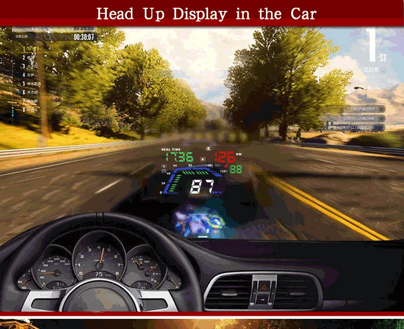 Дисплей HUD Дисплей автомобиля Q7 gps через прикуриватель HUD для автомобиля проектор Цифровой измеритель скорости автомобиля сигнализация безопасности