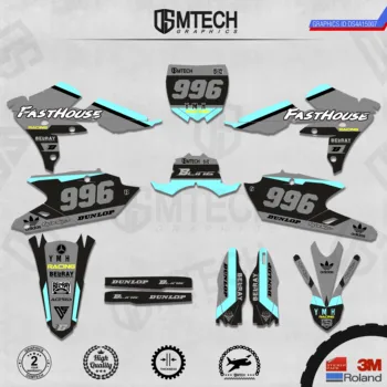 

DSMTECH Customized Team Graphics Backgrounds Decals 3M Custom Stickers For 2016-2019 WR450F 2015-2018 YZ450FX 007