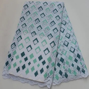 

9 colors latest African dry cotton lace fabric simple and elegant Swiss voile lace fabric for party dress 5yards/pc CLP390