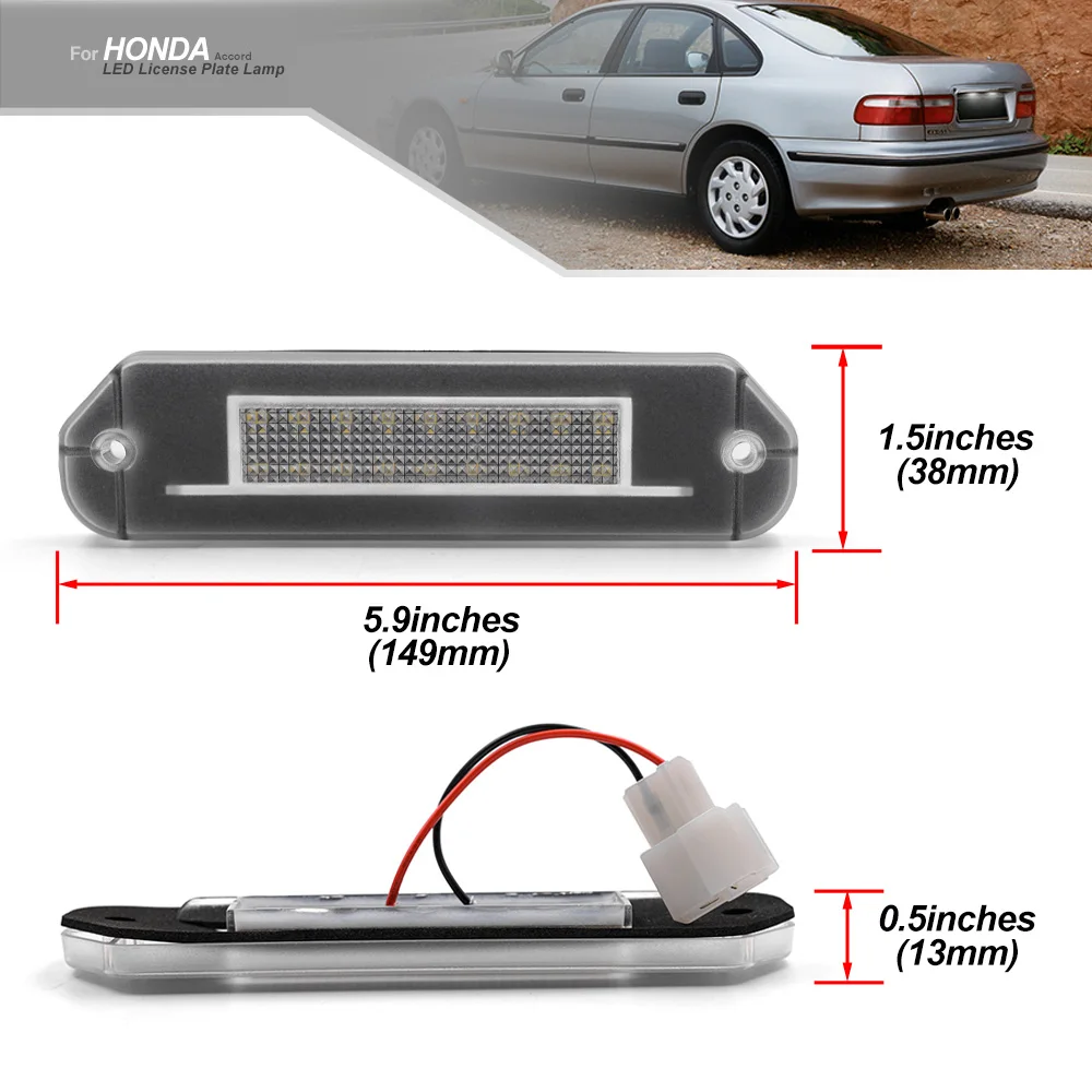 Led License Plate Lights Fit For Honda Prelude Gen5 Civic Eg Ej Accord Cd,  Canbus Error Free Rear Tag Lights, Registration Lamp - Signal Lamp -  AliExpress