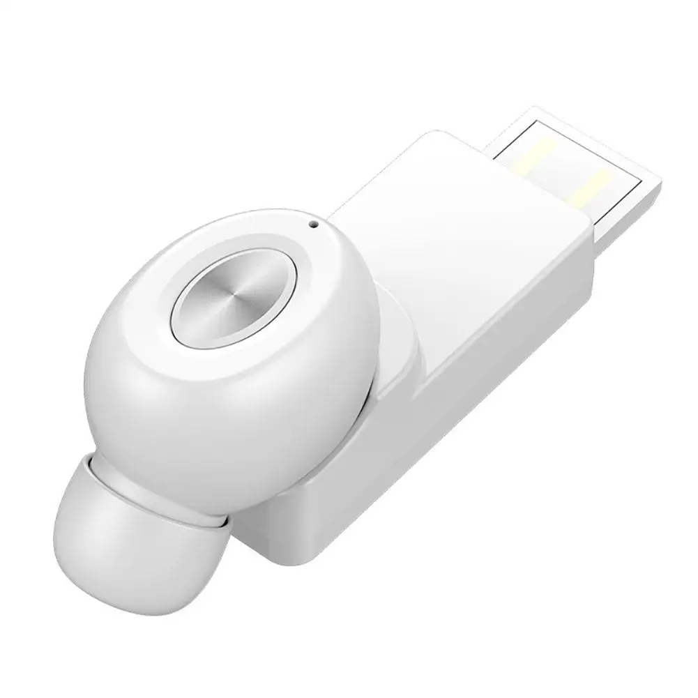 White Мини-невидимые наушники с одним ухом, Bluetooth 5,0, гарнитура, USB, Магнитная Зарядка, беспроводные автомобильные бизнес USB Bluetooth наушники Magne - Цвет: White
