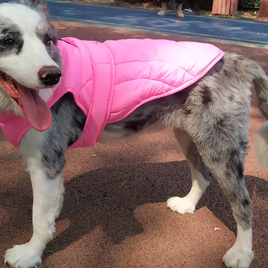 Новая двухсторонняя переносная куртка для домашних животных зимняя ветронепроницаемая Водонепроницаемая теплая куртка для собак подходит для маленьких и средних собак