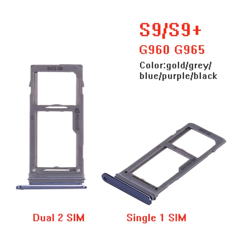 Держатель слота для SIM карты Samsung Galaxy S9 plus G965F G965U G960F G960U 5 цветов|Адаптеры карт| |