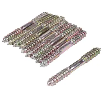 

M8 x 70mm Double head Wood to Wood Furniture Fixing Dowel Screw 10Pcs