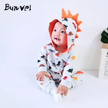 

bunvel Toddler Newborn Baby Boys Rompers Dinosaur Printed Kids One-pieces Romper Autumn Winter Cartoon Jumpsuit Outfits ff