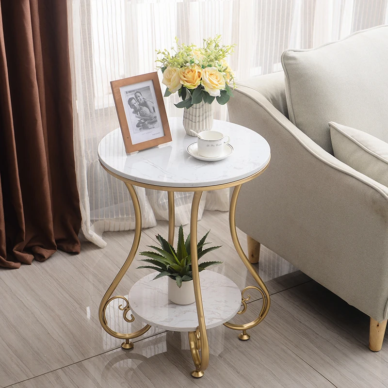 Nordic coffee table light luxury marble living room sofa side single double round creative bedside C115 |