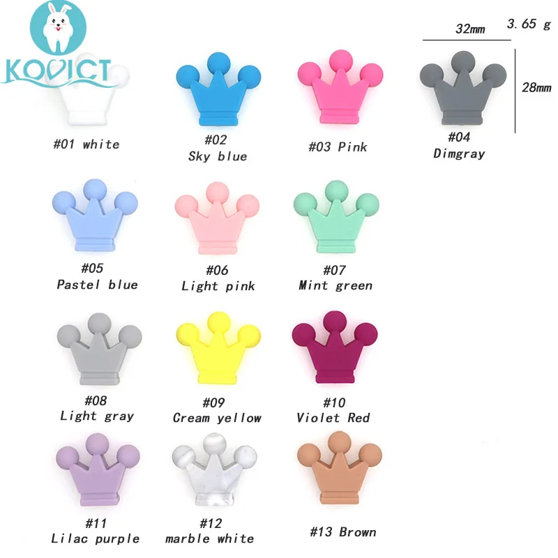 Baby Pendant-Accessories Pacifier-Chain Teething-Toys Crown Silicone Food-Grade Kovict