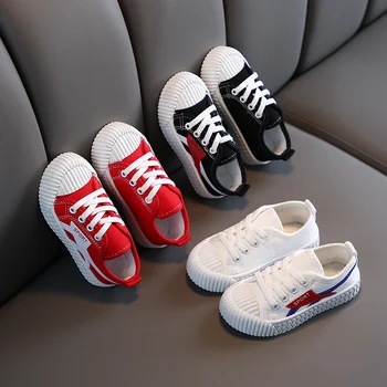 

Baby kids shoes for girl children canvas shoes boys 2020 new spring summer girls sneakers Red Black White fashion toddler shoes