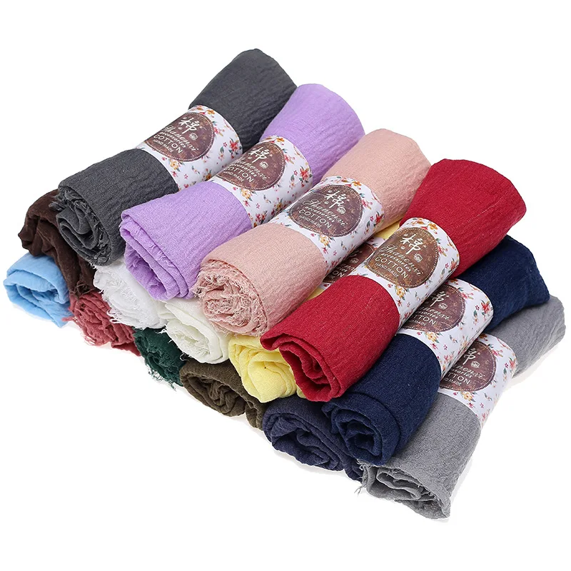3-Pack Crinkle Gauze Scarves With Sequins – Soft Muslim Hijab Headwrap | Elegant Shawl For Women, Lightweight & Stylish