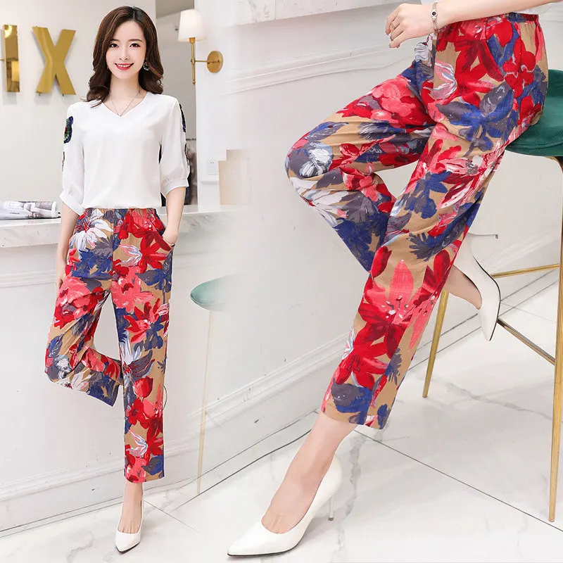 Повседневные женские брюки 2020 летние шаровары длиной до щиколотки Модные